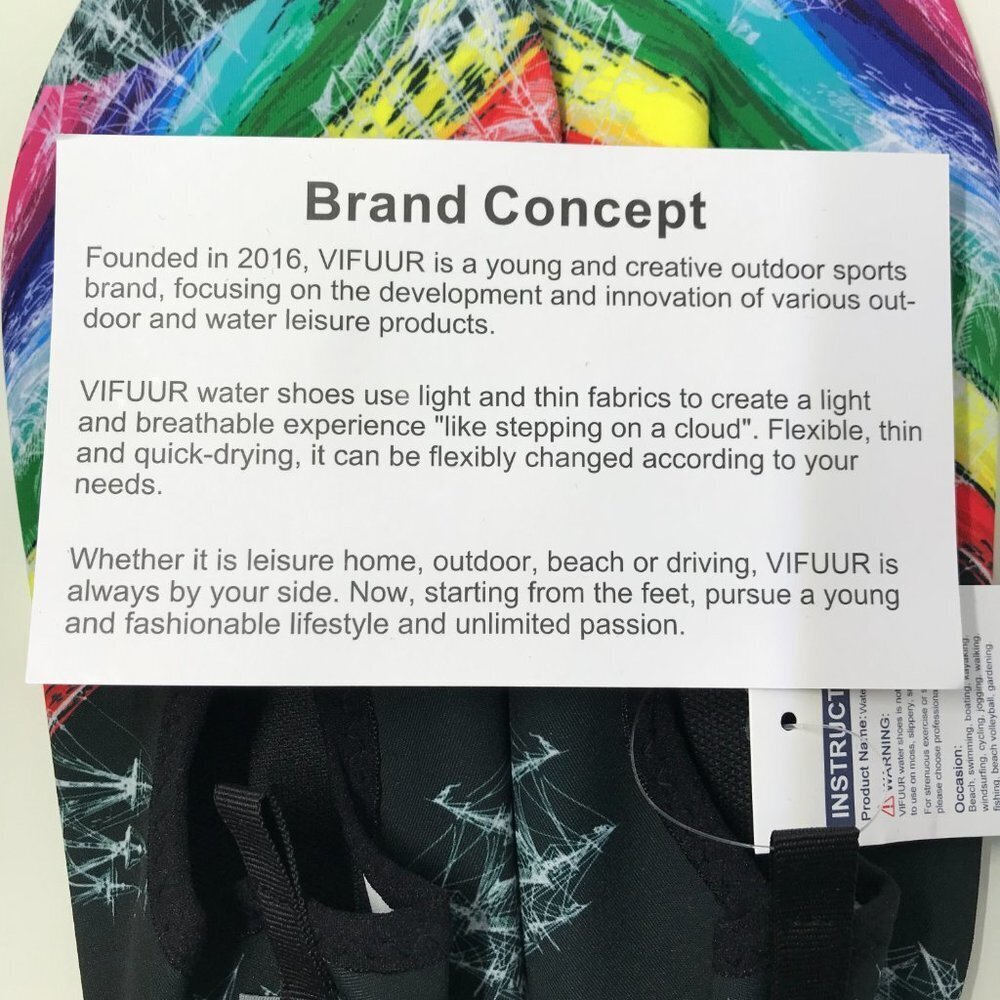 NEW in package VIFUUR Water beach sand shoes Rainbow size 40-41 (9.5-10 Women's) - Picture 6 of 8